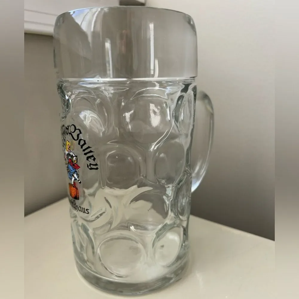 Bernon Balley Brauhaus Dimpled Glass Beer Stein Mug Collectible Octoberfest